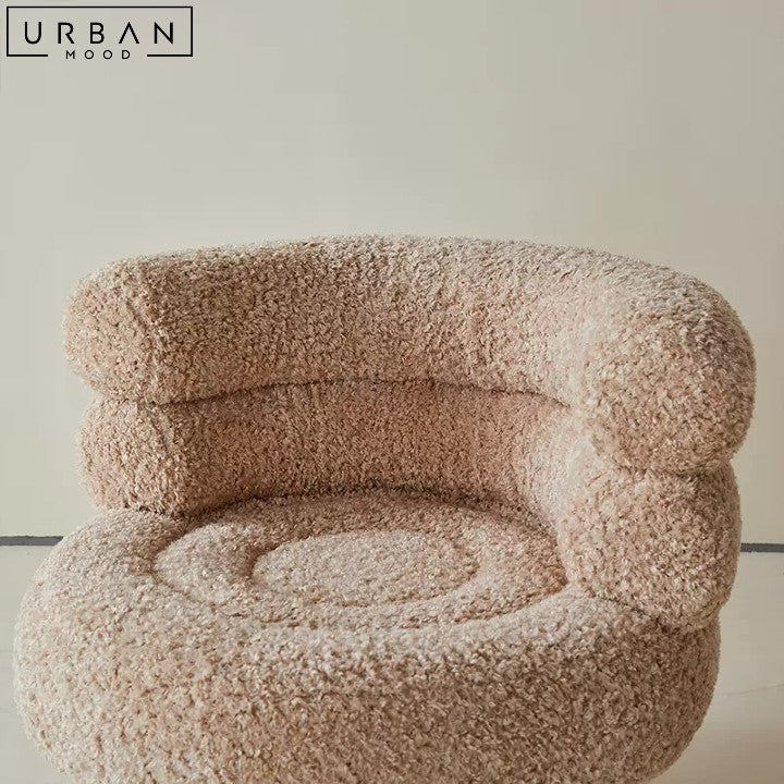 ZAK Lambswool Leisure Chair Comfortable Boucle Armchair - URBANMOOD
