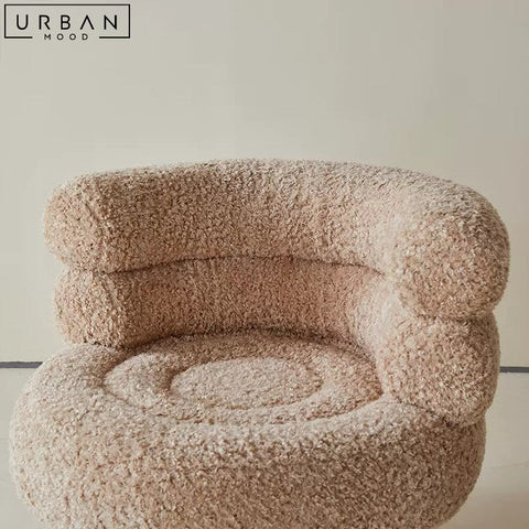 ZAK Lambswool Leisure Chair Comfortable Boucle Armchair - URBANMOOD