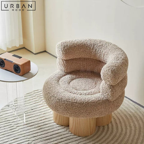 ZAK Lambswool Leisure Chair Comfortable Boucle Armchair - URBANMOOD