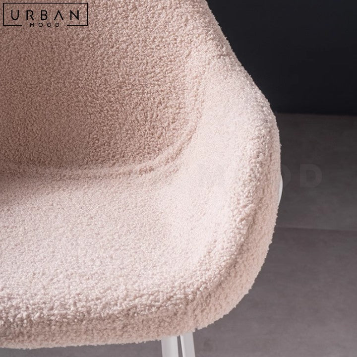ZAPPY Modern Boucle Bar Stool with Mid Height Backrest - URBANMOOD