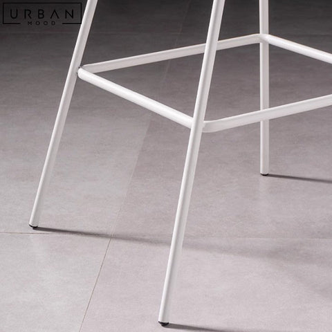ZAPPY Modern Boucle Bar Stool with Mid Height Backrest - URBANMOOD