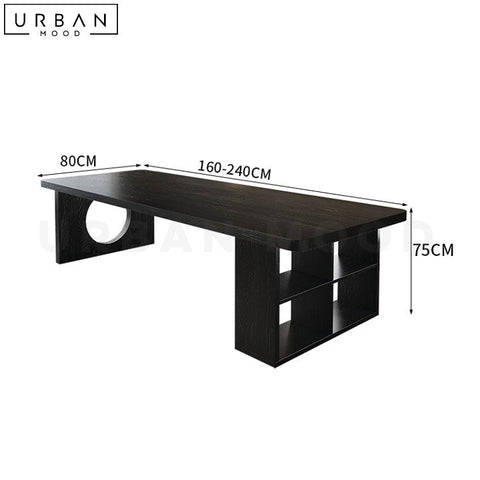ZASHA Modern Solid Wood Dining Table with Display Shelf - URBANMOOD