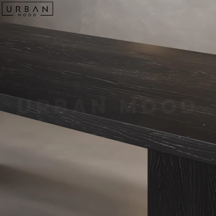 ZASHA Modern Solid Wood Dining Table with Display Shelf - URBANMOOD