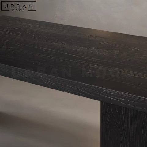 ZASHA Modern Solid Wood Dining Table with Display Shelf - URBANMOOD