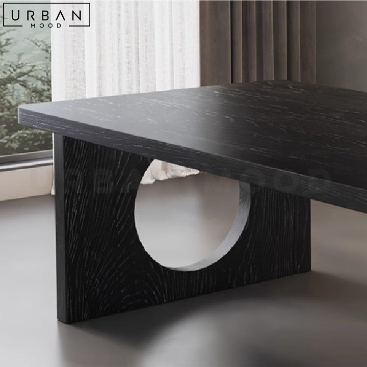 ZASHA Modern Solid Wood Dining Table with Display Shelf - URBANMOOD