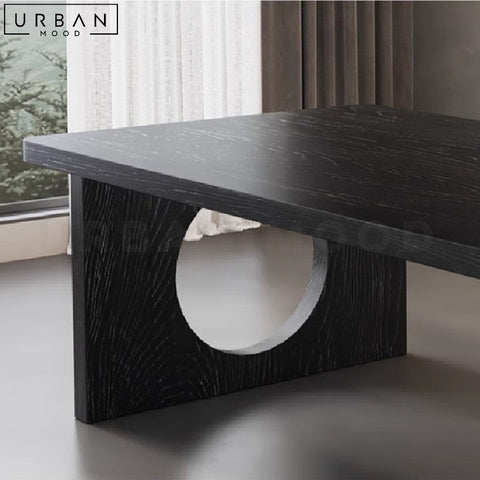 ZASHA Modern Solid Wood Dining Table with Display Shelf - URBANMOOD