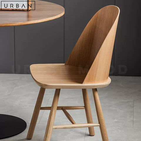 ZOE Japandi Solid Wood Dining Chair Minimalist Design - URBANMOOD