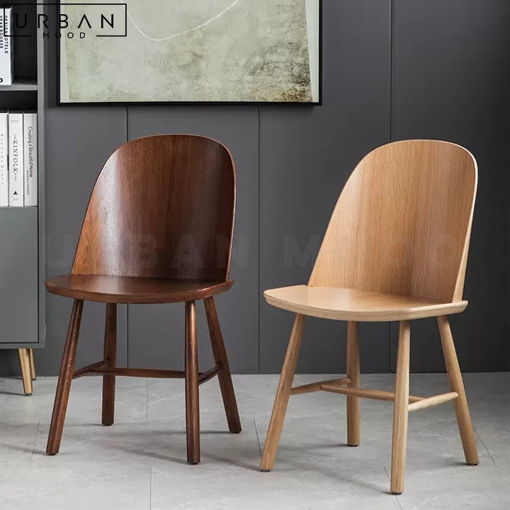 ZOE Japandi Solid Wood Dining Chair Minimalist Design - URBANMOOD