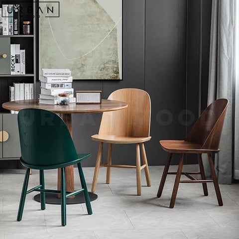 ZOE Japandi Solid Wood Dining Chair Minimalist Design - URBANMOOD