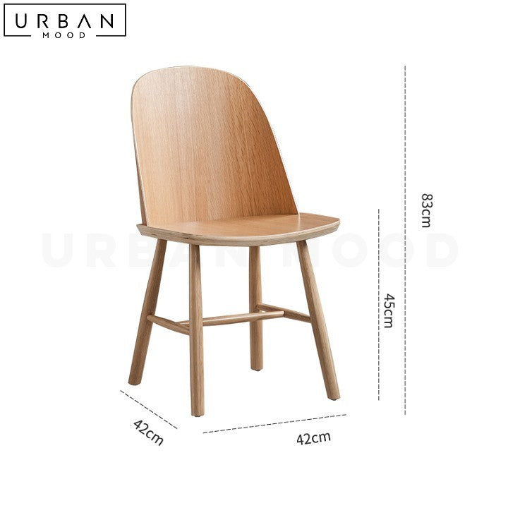 ZOE Japandi Solid Wood Dining Chair Minimalist Design - URBANMOOD