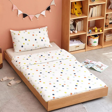 Oak, Beech solid wood floor bed with pulley toddler bed<