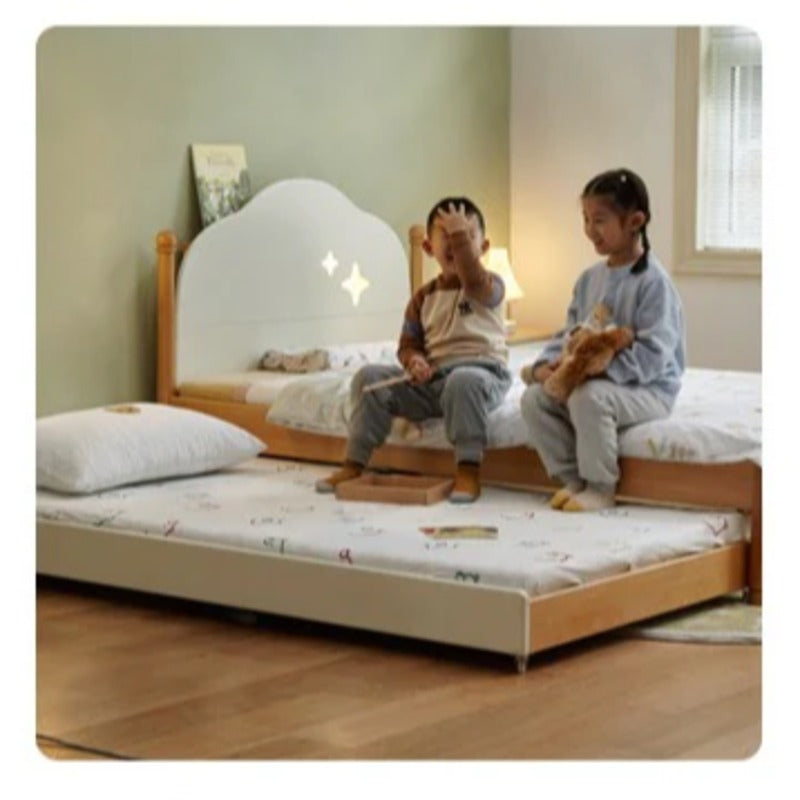 Oak, Beech solid wood floor bed with pulley toddler bed<