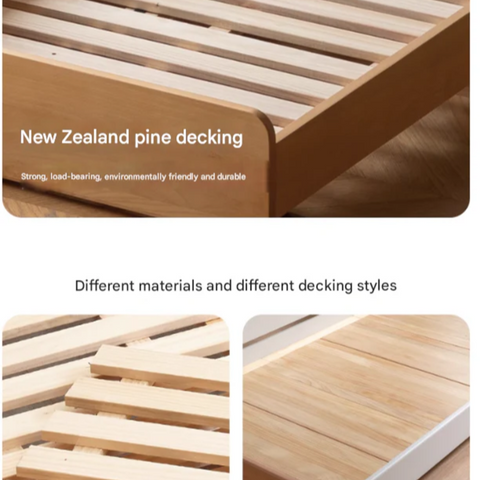 Oak, Beech solid wood floor bed with pulley toddler bed<