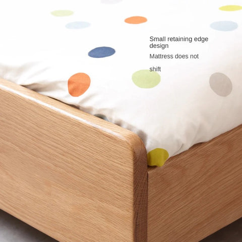 Oak, Beech solid wood floor bed with pulley toddler bed<