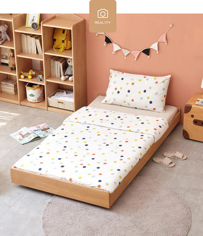 Oak, Beech solid wood floor bed with pulley toddler bed<