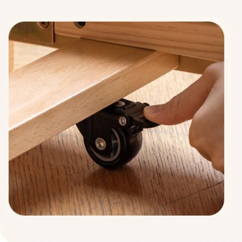 Oak, Beech solid wood floor bed with pulley toddler bed<