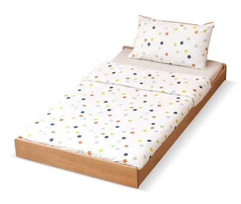 Oak, Beech solid wood floor bed with pulley toddler bed<