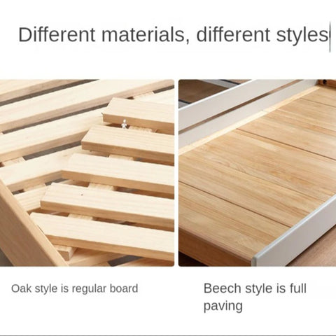 Oak, Beech solid wood floor bed with pulley toddler bed<