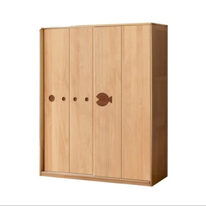 Beech Solid Wood Kids Sliding Door Wardrobe