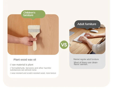 Beech Solid Wood Kids Sliding Door Wardrobe