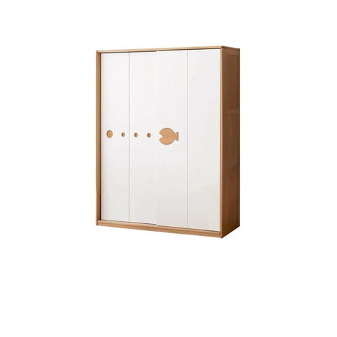 Beech Solid Wood Kids Sliding Door Wardrobe