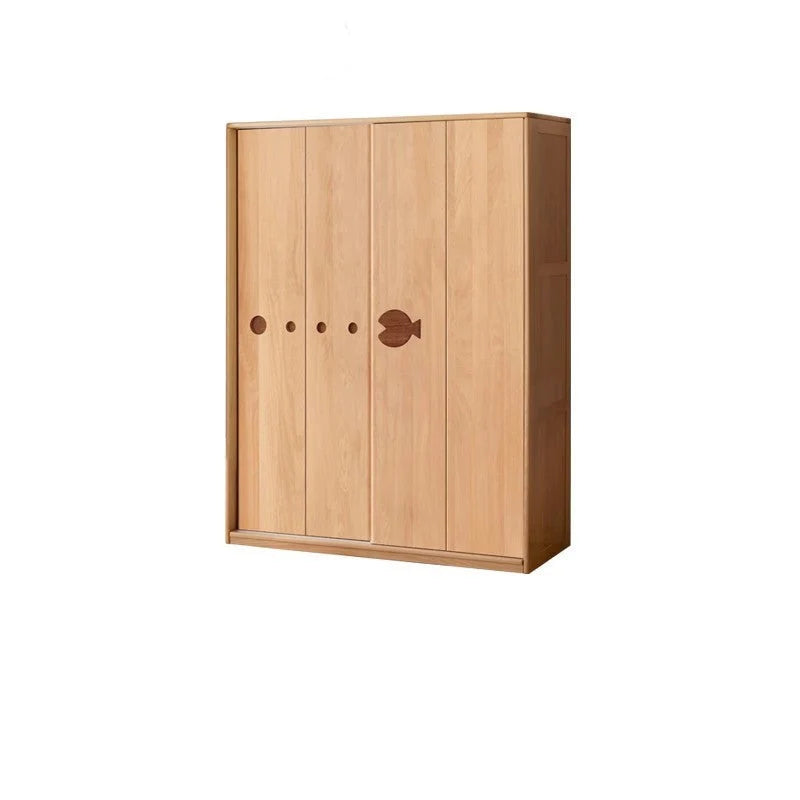 Beech Solid Wood Kids Sliding Door Wardrobe