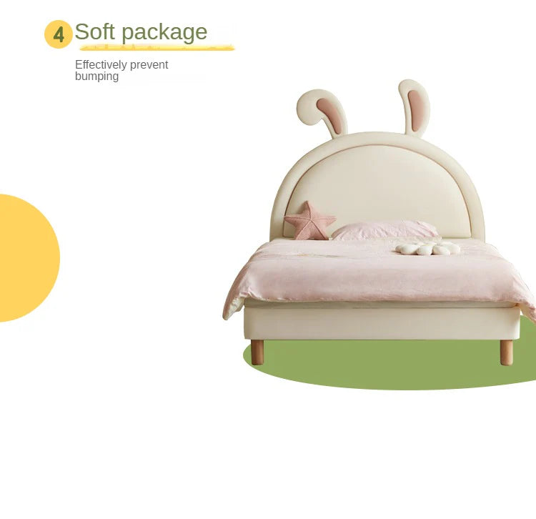 Children's Bed Girl Cartoon Rabbit Bed<