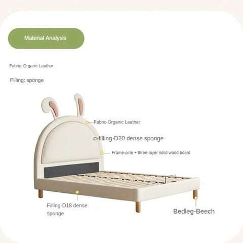 Children's Bed Girl Cartoon Rabbit Bed<
