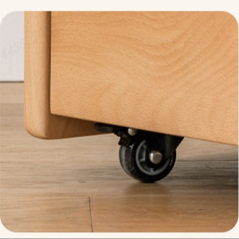 Beech Solid Wood Adjustable Children’s Study Desk Natural Finish with Shelves & Storage