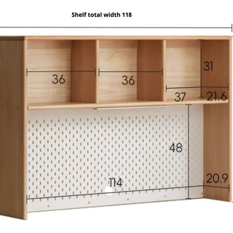Beech Solid Wood Kids Learning Desk with White Top Storage Drawers and Eye Protection Lamp