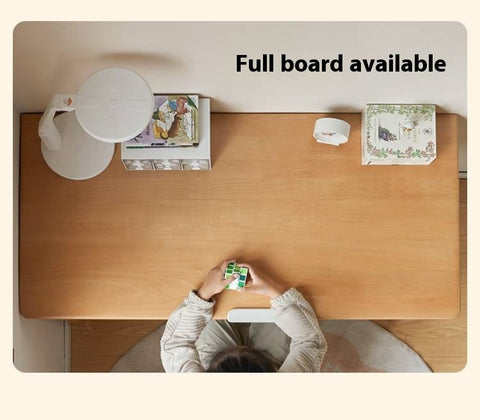 Beech Solid Wood Kids Learning Desk with White Top Storage Drawers and Eye Protection Lamp