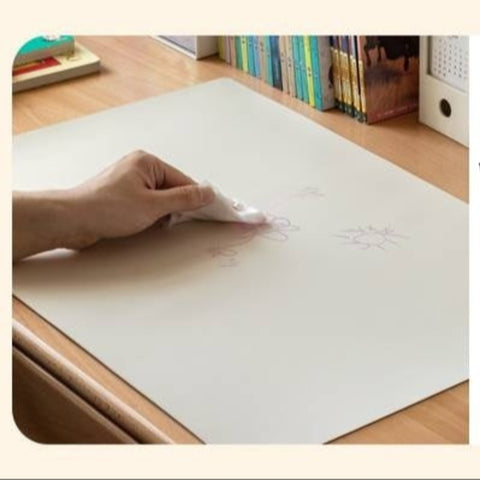 Beech Solid Wood Kids Learning Desk with White Top Storage Drawers and Eye Protection Lamp