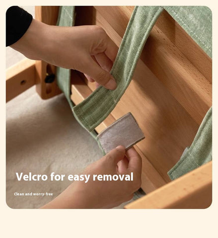 Beech Solid Wood Kids Chair Natural Finish Ergonomic Adjustable Seat Removable Washable Chenille Cushion for Playroom & Study