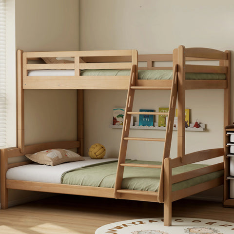 Beech, Birch solid wood children's bunk bed white detachable bed.