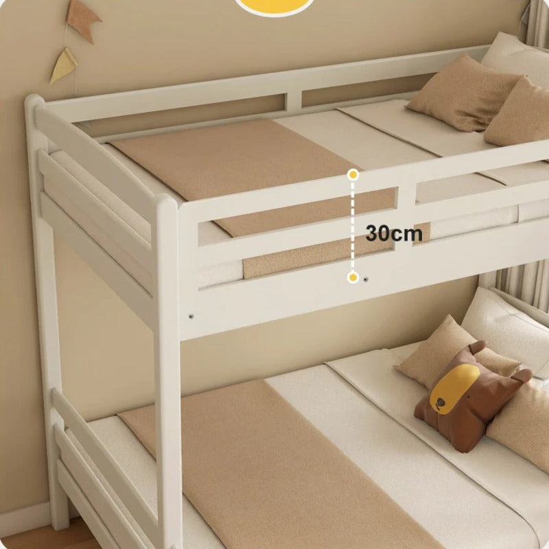 Beech, Birch solid wood children's bunk bed white detachable bed.