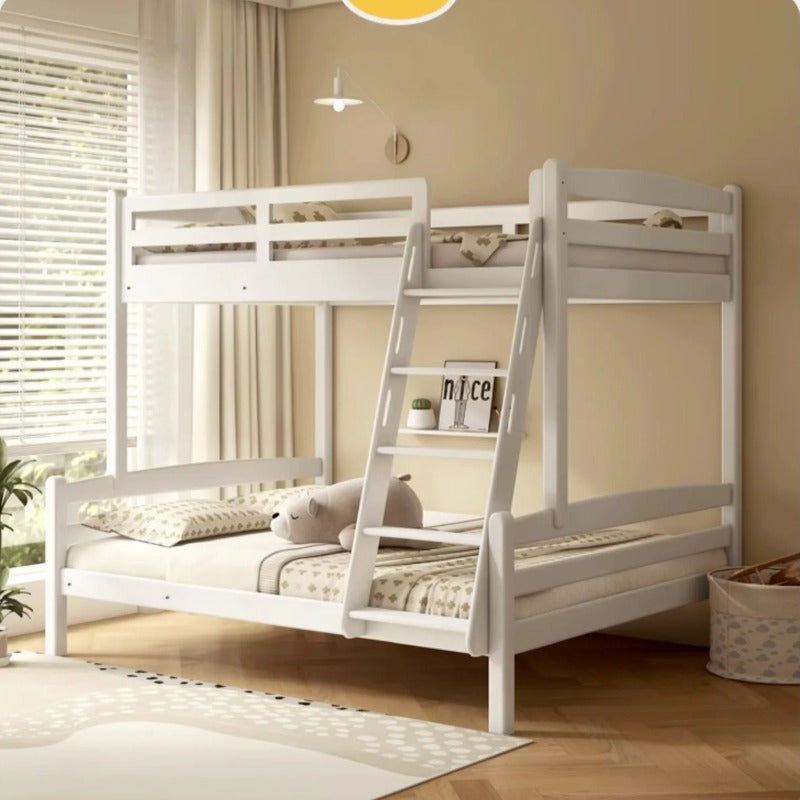 Beech, Birch solid wood children's bunk bed white detachable bed.