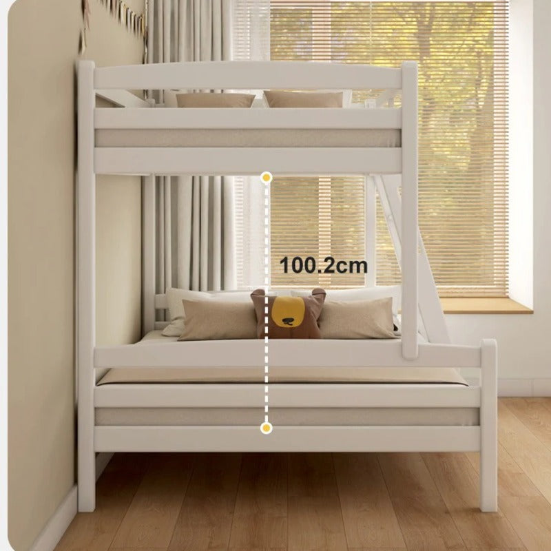 Beech, Birch solid wood children's bunk bed white detachable bed.