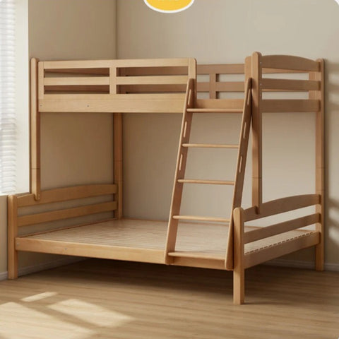 Beech, Birch solid wood children's bunk bed white detachable bed.