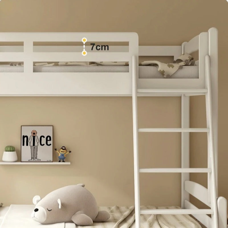 Beech, Birch solid wood children's bunk bed white detachable bed.