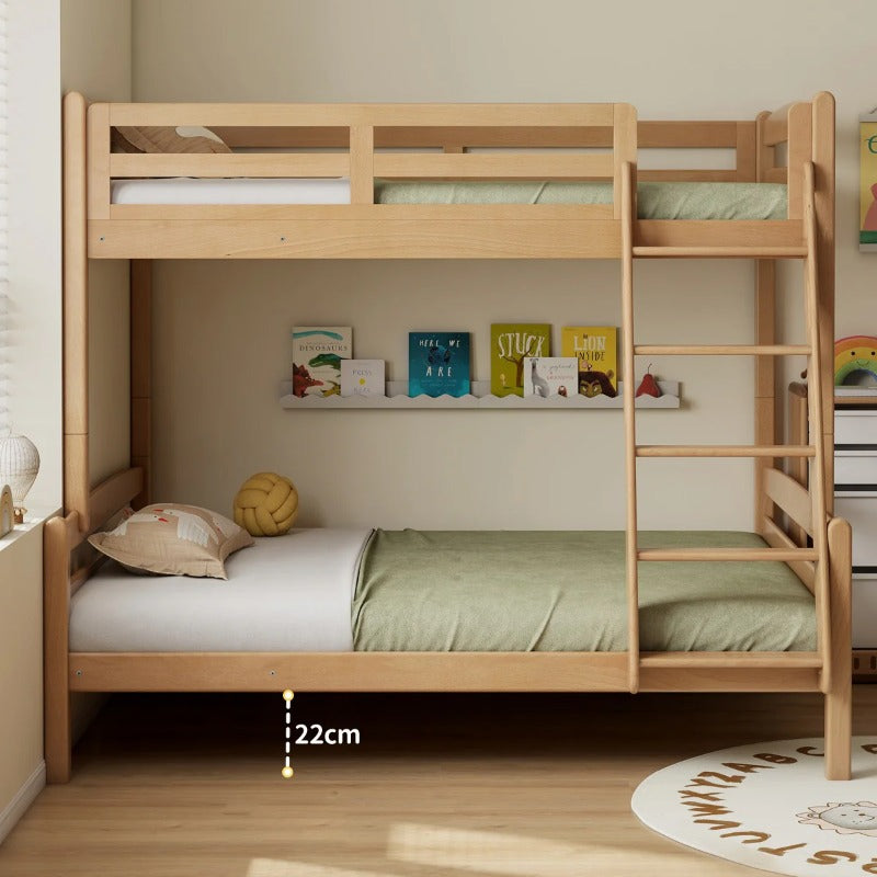 Beech, Birch solid wood children's bunk bed white detachable bed.