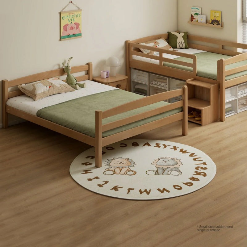 Beech, Birch solid wood children's bunk bed white detachable bed.