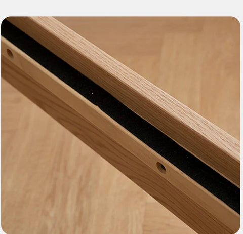 Oak solid wood Milky white kids upholstered bed with soft headboard<