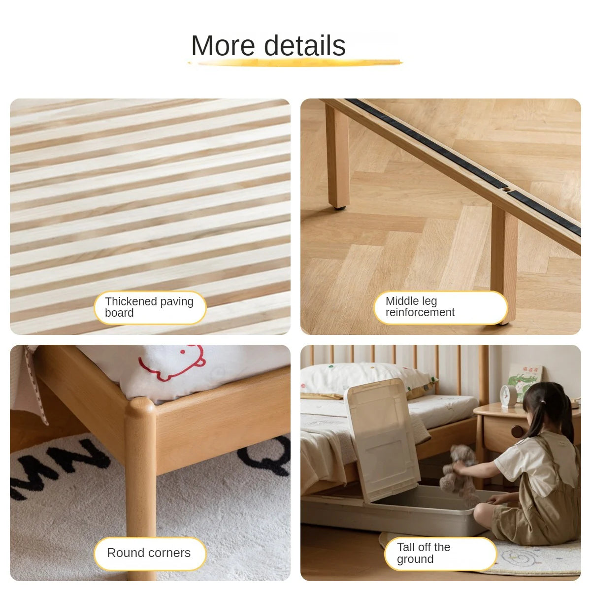 Beech Solid Wood Children's Bed<