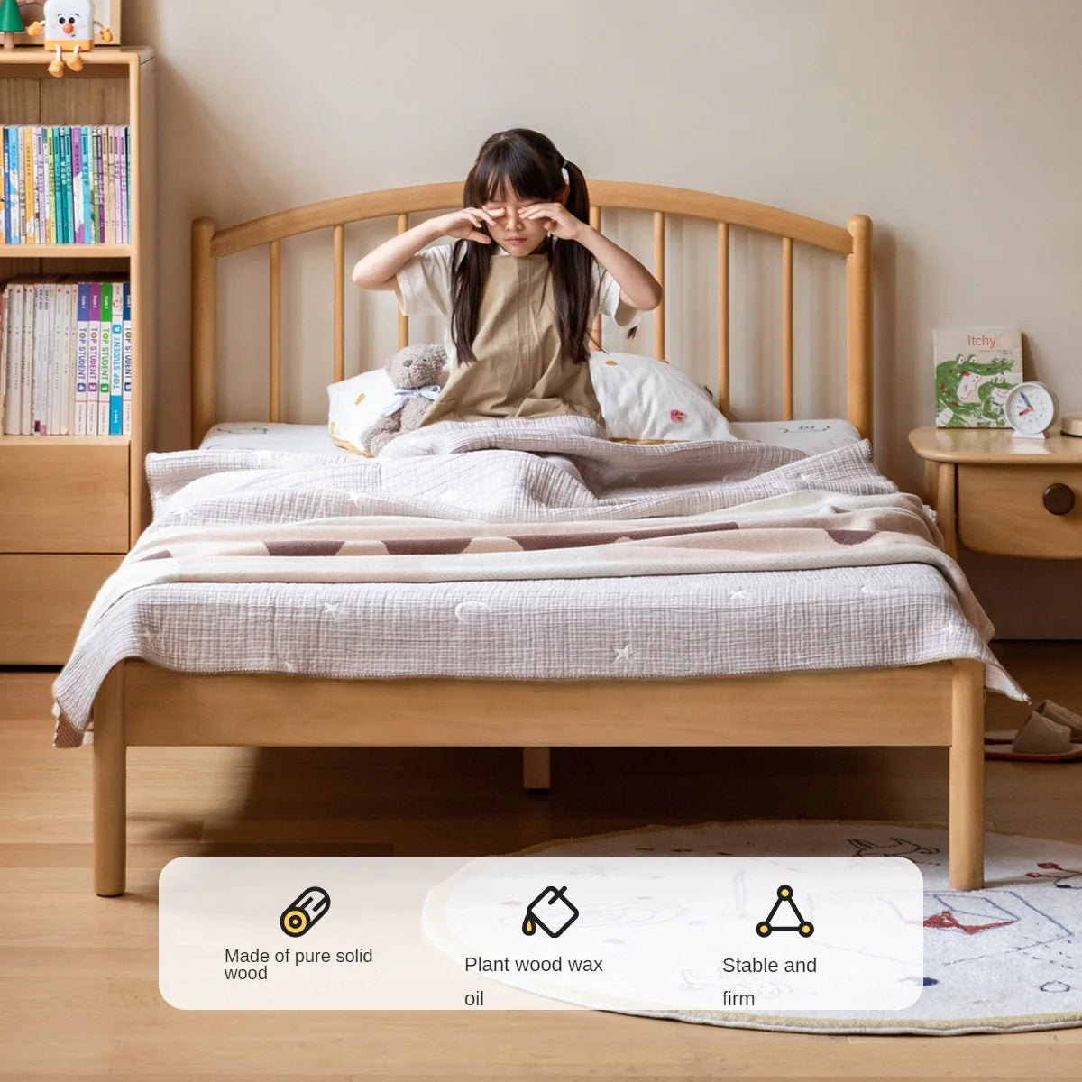 Beech Solid Wood Children's Bed<