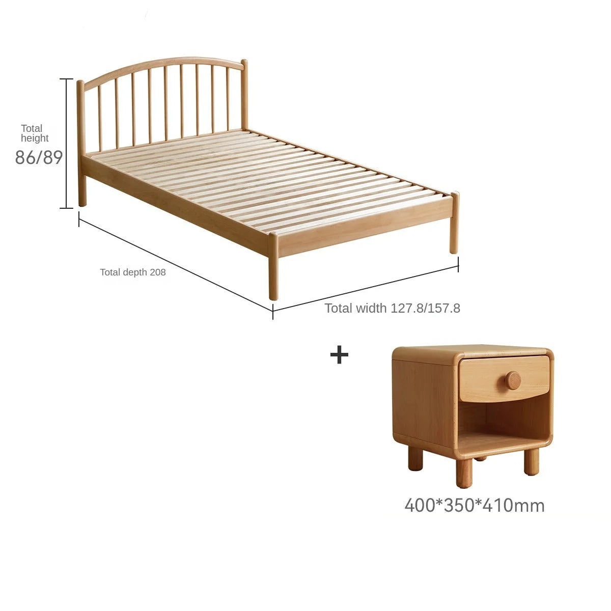 Beech Solid Wood Children's Bed<