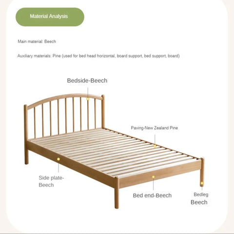 Beech Solid Wood Children's Bed<