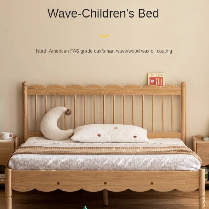 Oak solid wood children's bed<