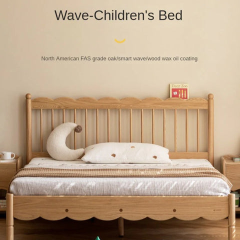 Oak solid wood children's bed<