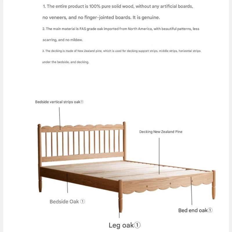 Oak solid wood children's bed<
