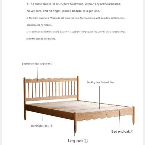 Oak solid wood children's bed<